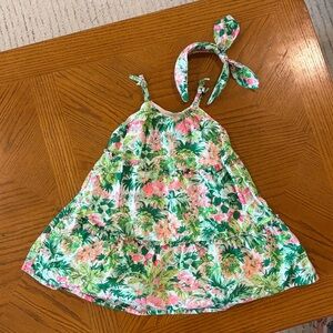 Janie and Jack Tropical Floral Dress and matching Headband
